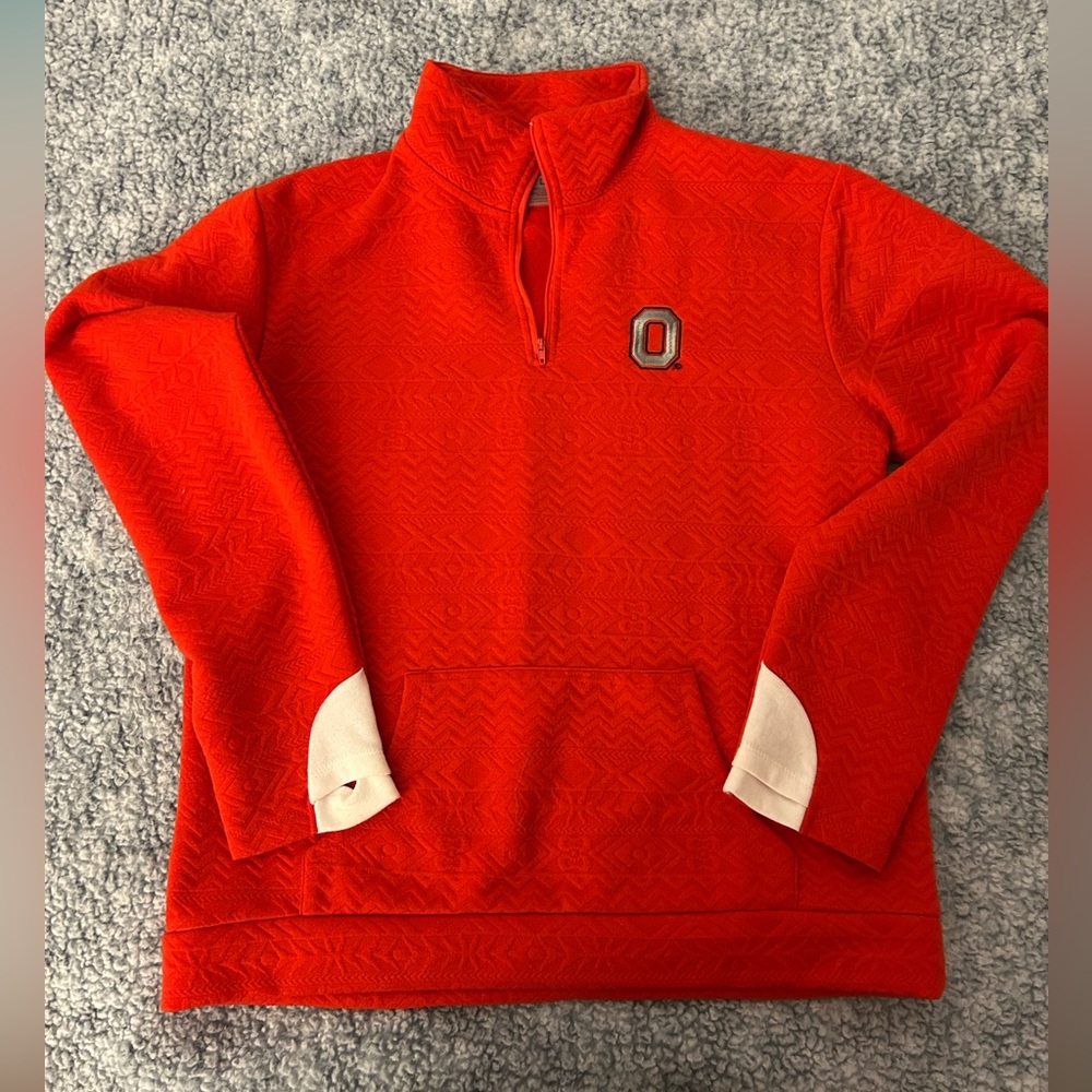 Women’s Ohio State Red Quarter-Zip Sweater
